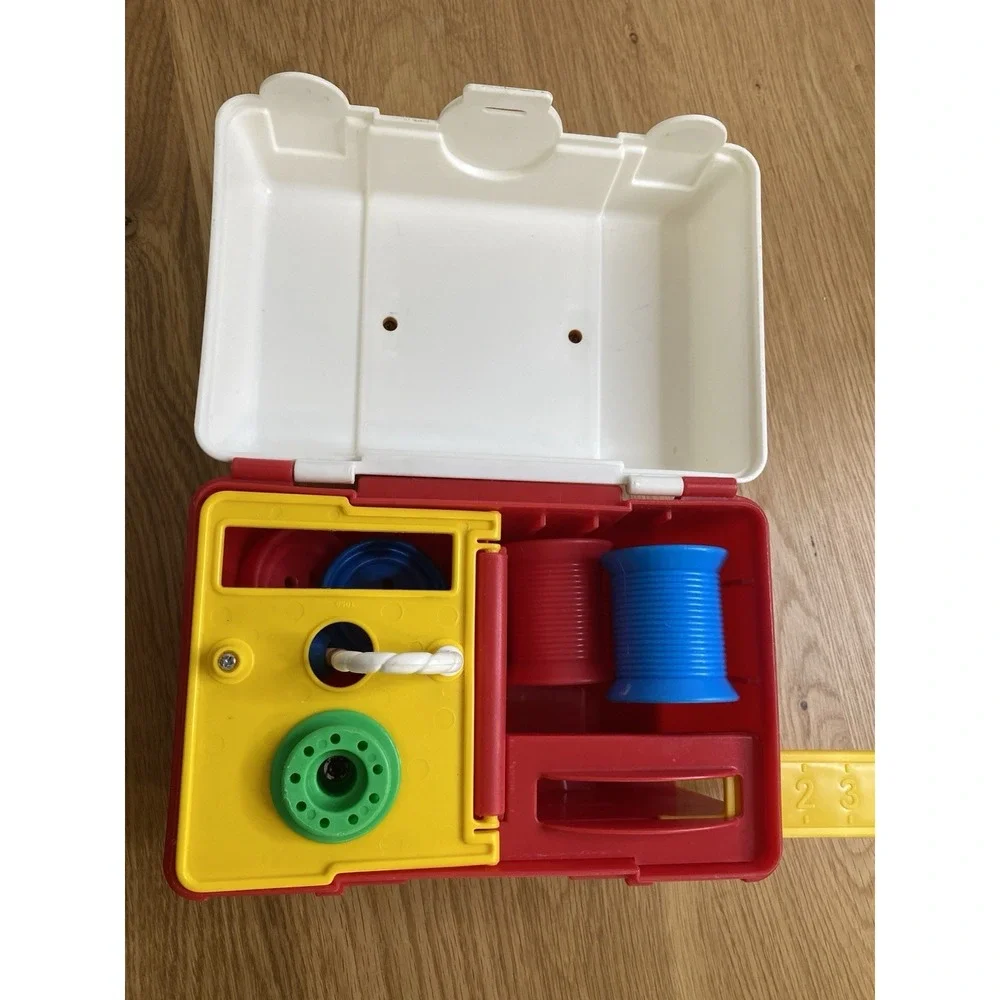 Vintage 1991 Fisher Price Baby's First Sewing‎ Box Kit Preschool Activity Toy